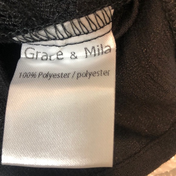 Grace & Mila Lace Back Black Blouse Small - Picture 9 of 11